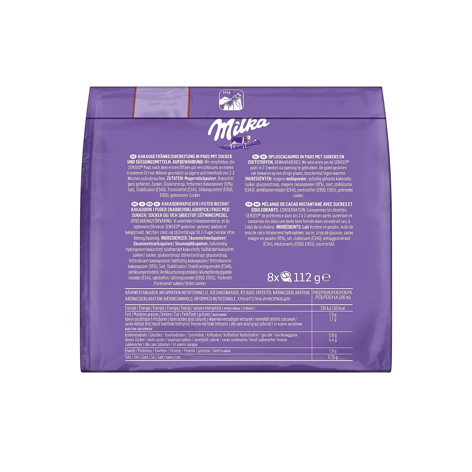 Senseo Milka Kakao Pads, 5 x 8 Getränke, 40 Kaffeepads