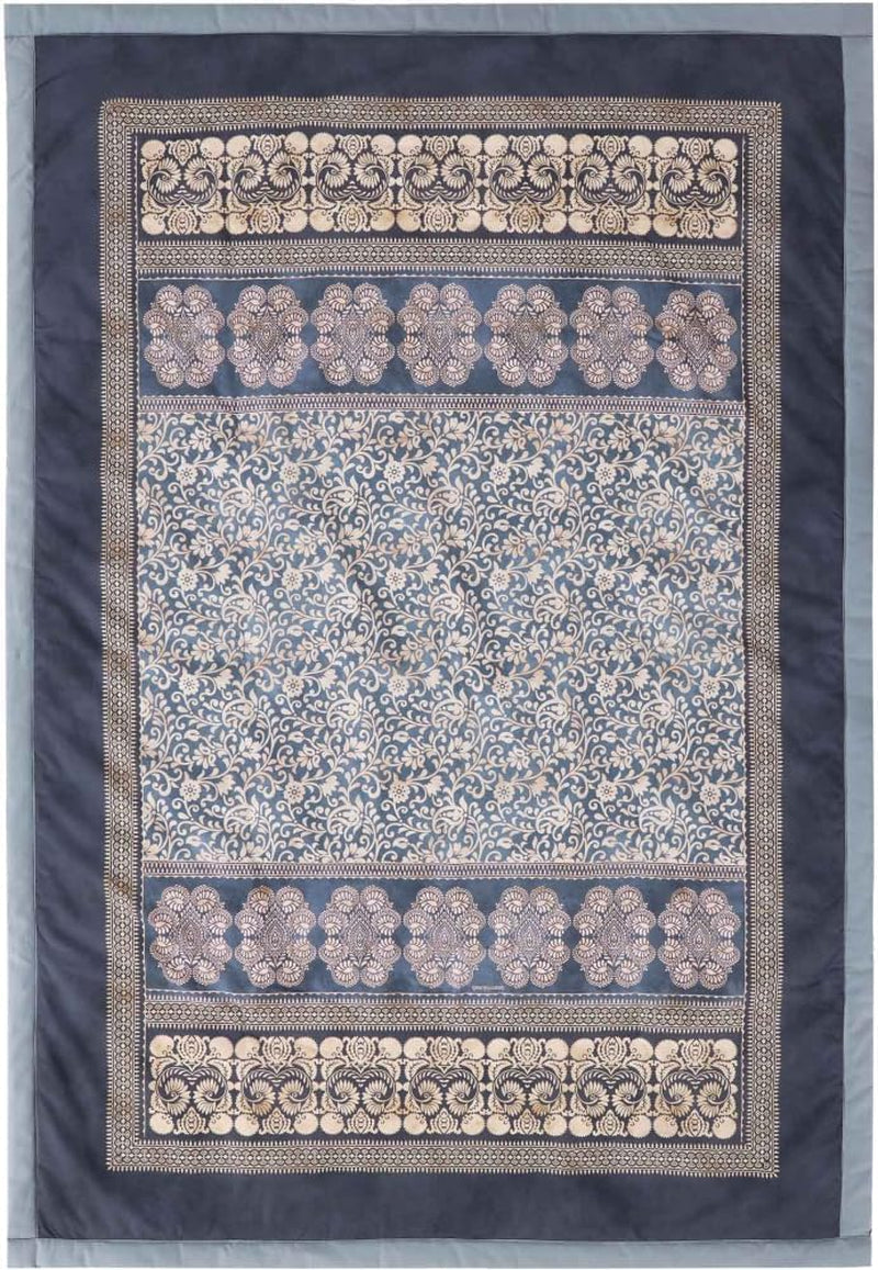 BASSETTI bumbac carouri TORCELLO culoare DARK BLUE B1 dimensiunea 135X190 Plapumi si pilote Naty Shop argint 135X190
