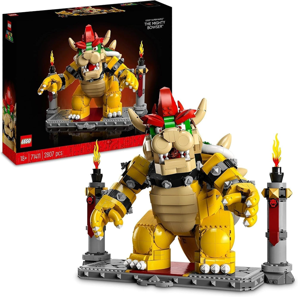 LEGO Super Mario The Mighty Bowser Kit modello 3D Grande set di figure mobili da collezione inclusa piattaforma da duello Idea regalo per fan Display Room Decor 71411 Set di costruzione Besuche den LEGO-Store Singur