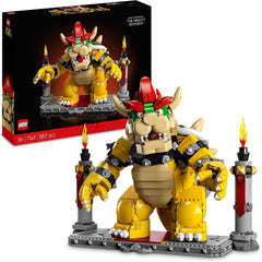 LEGO Super Mario The Mighty Bowser Kit modello 3D Grande set di figure mobili da collezione inclusa piattaforma da duello Idea regalo per fan Display Room Decor 71411 Set di costruzione Besuche den LEGO-Store Singur