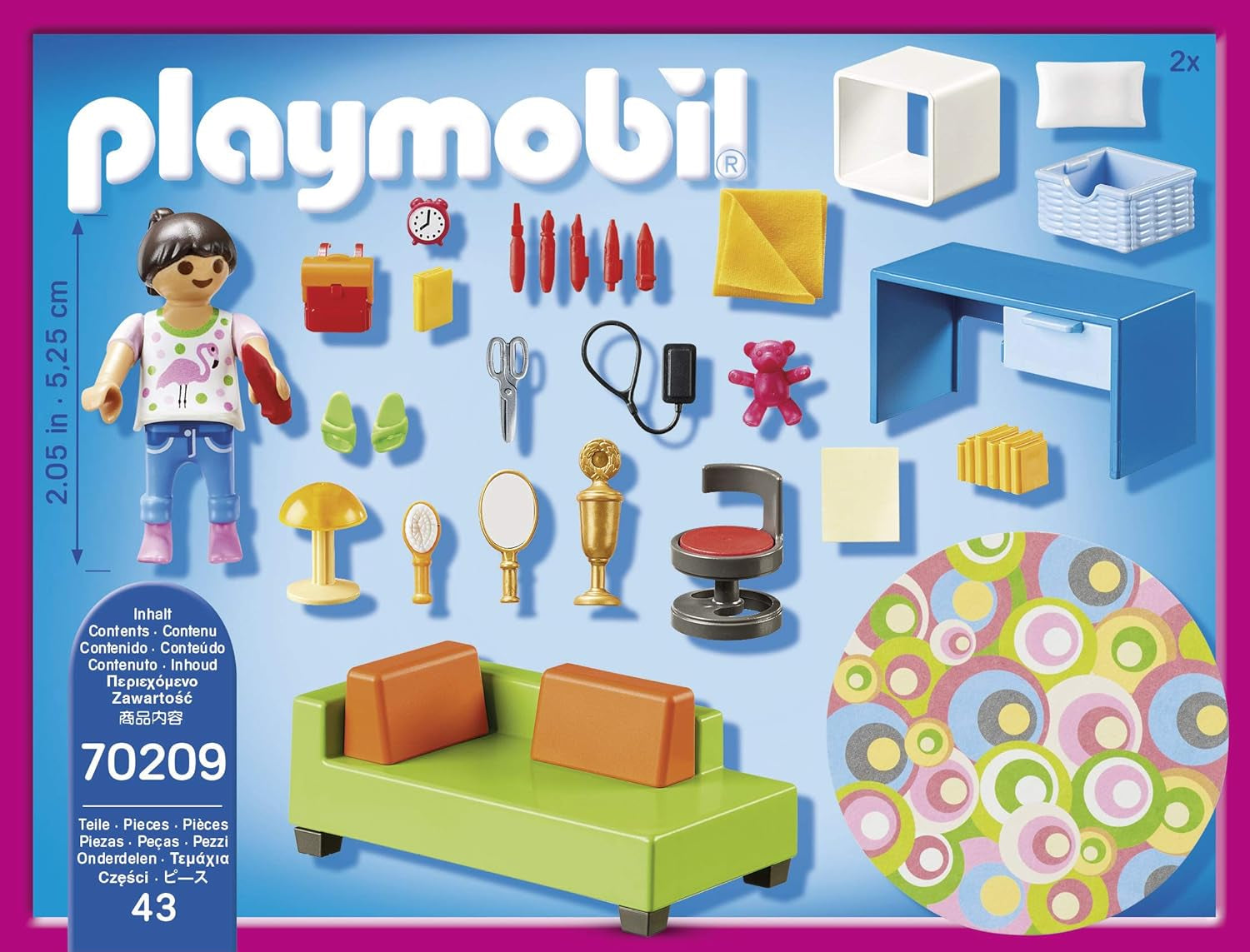 PLAYMOBIL casa delle bambole 70209 Stanza dei giovani con figura di ragazza e accessori, da 4 anni Case delle bambole Naty Shop