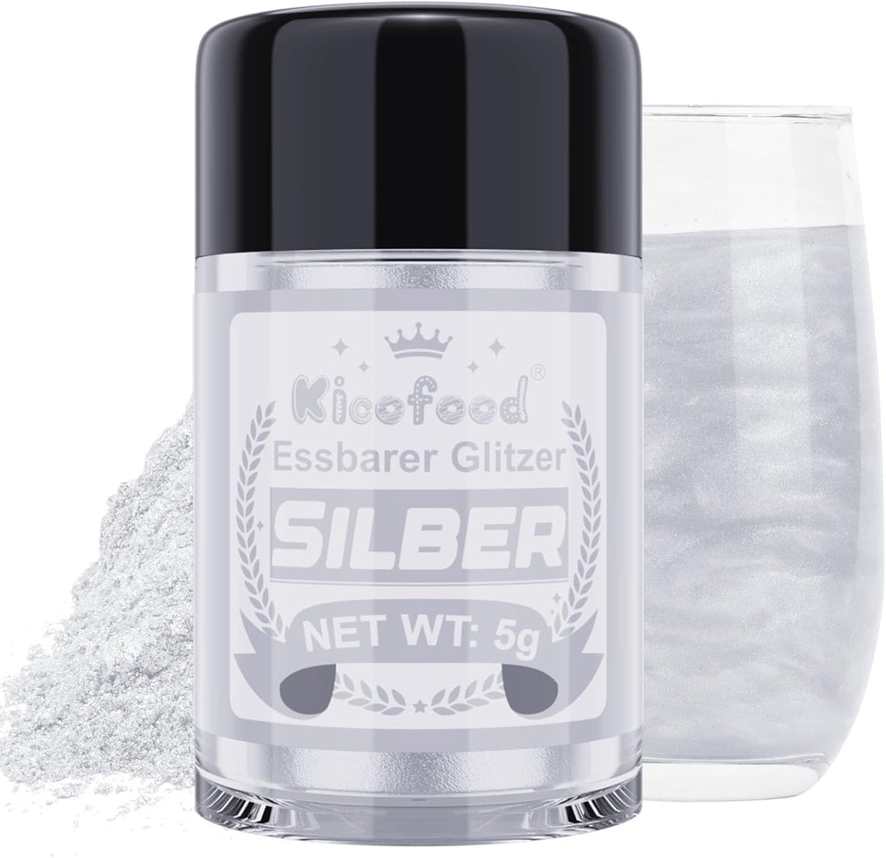 Kicofood, glitter commestibili, 5 grammi, vari colori Glitter Naty Shop Silver