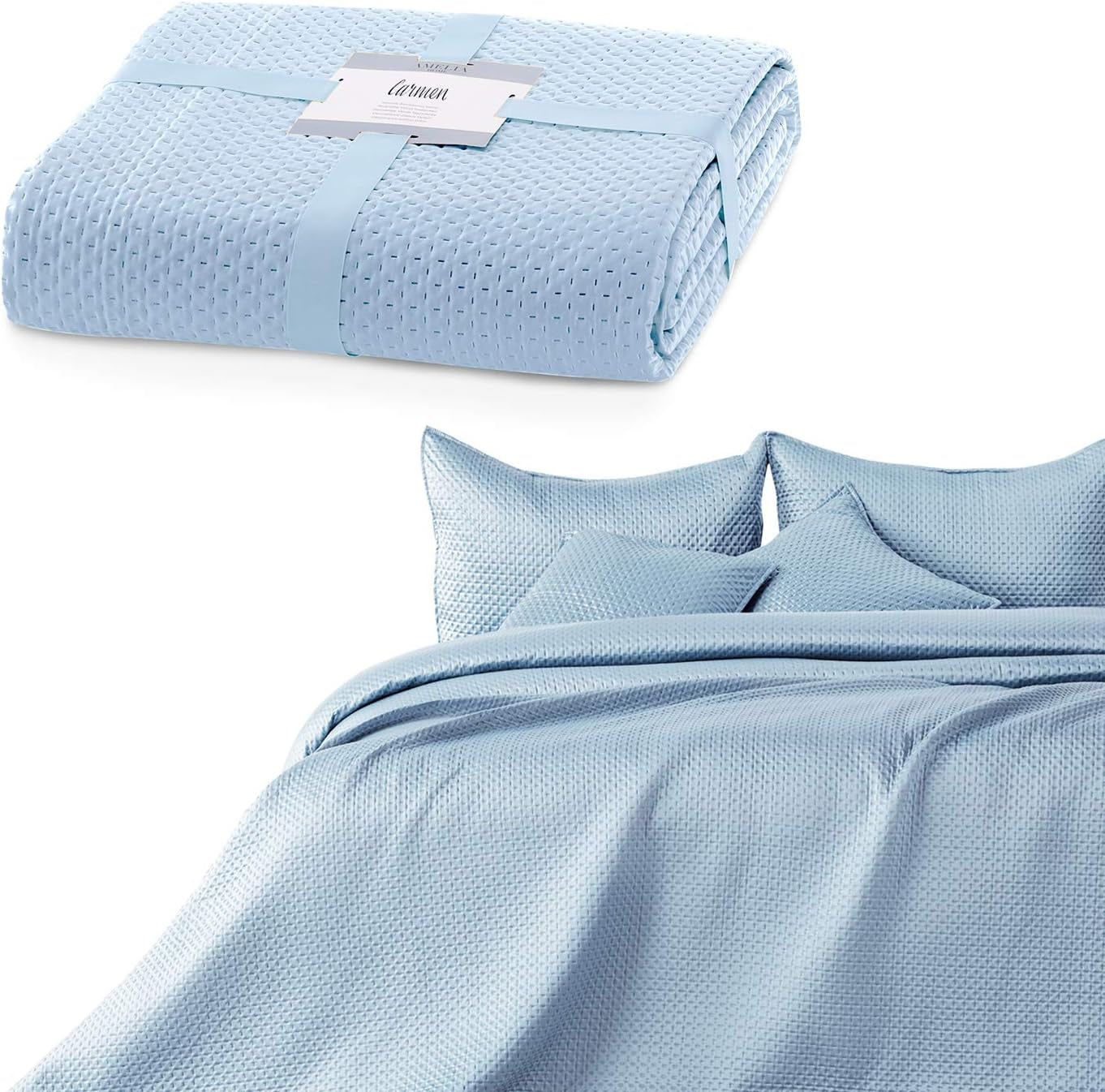 Ameliahome cuvertură de pat 200X220 Cm cuvertură de pat verde închis cu două fețe embosate Matt Satin Carmen Paturi si Cuverturi Besuche den AmeliaHome-Store Carmen gri 260X280 Cm