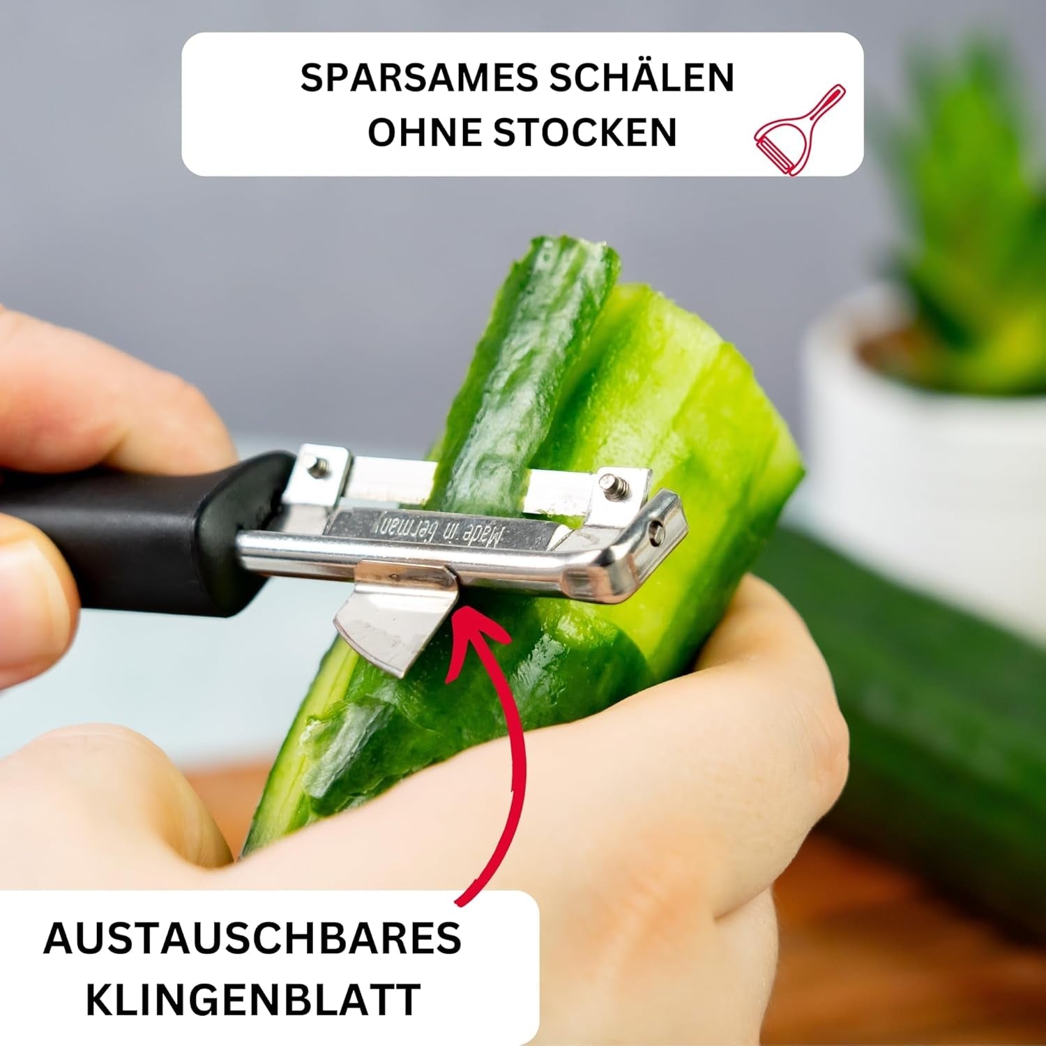 Westmark 29092270 Sparschäler Gallant, Pp/Tpe/Edelstahl, Nero / Rosso, 16,5 X 3,7 X 2 Cm Pelapatate Naty Shop