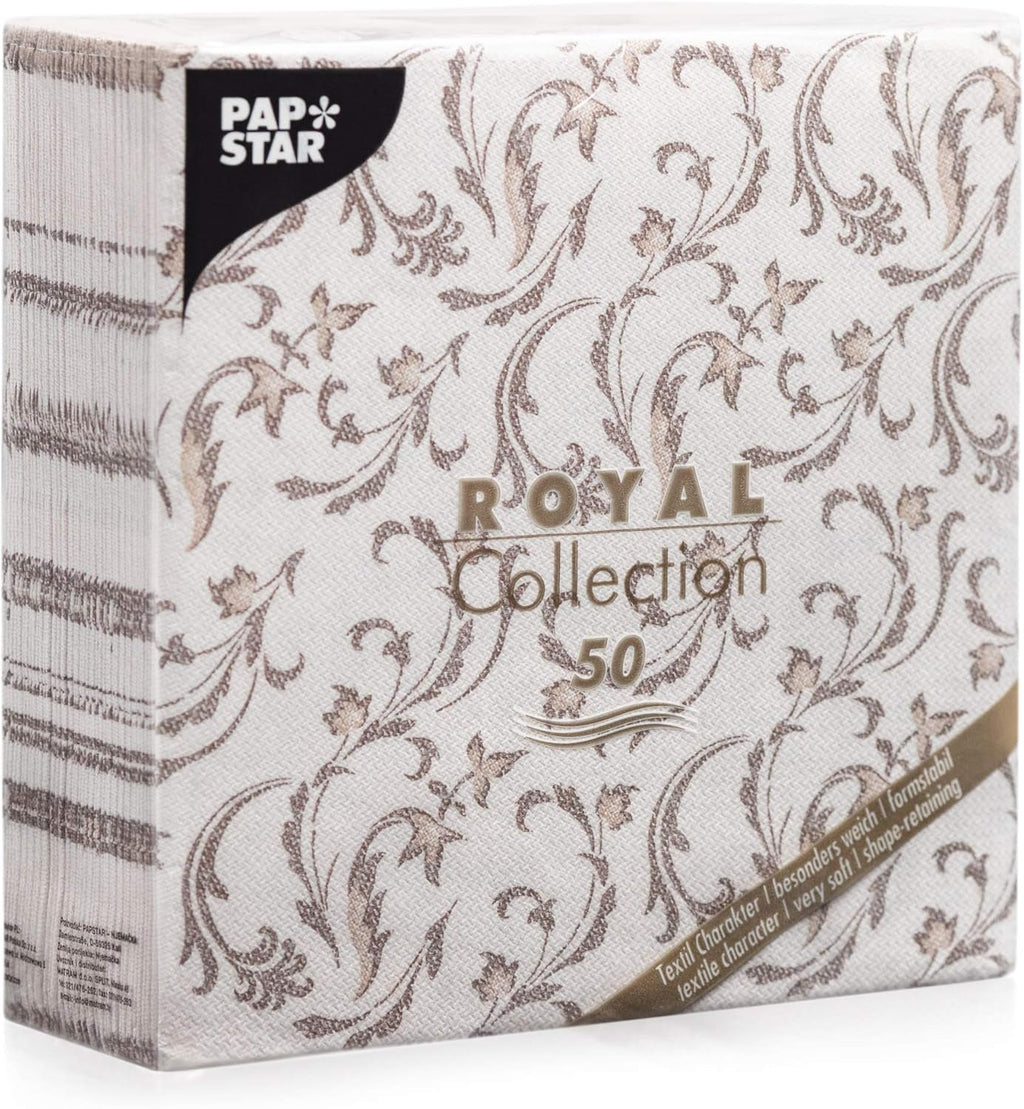 Papstar, 50 de șervețele "ROYAL Collection" 1/4 fold 40 Cm X 40 Cm Bordeaux "Damascato", #84999