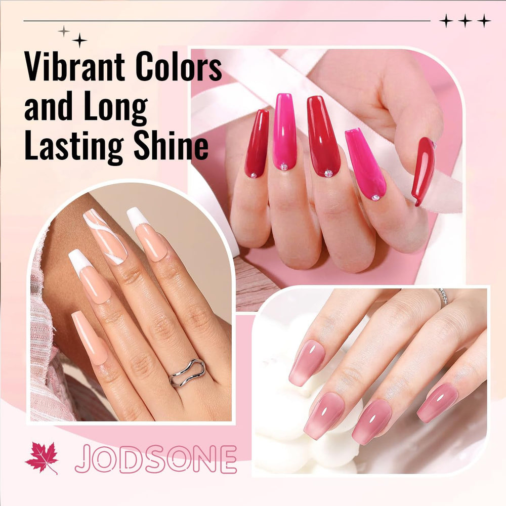 JODSONE Set di smalti per unghie da 12 pezzi Combinazione di 10 colori 2 mani di base e top coat Smalto per unghie ad asciugatura rapida per dilettanti e principianti