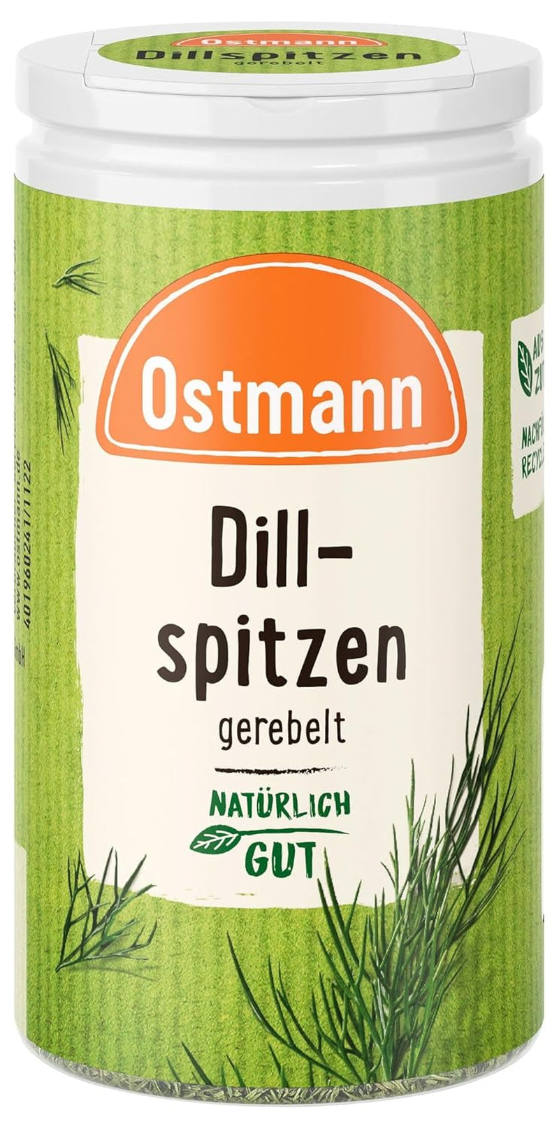 Ostmann Gewürze - Dillspitzen gerebelt | Ideale per insalata di patate, piatti di pesce e salsa alla senape 12,5 g in der Streudose