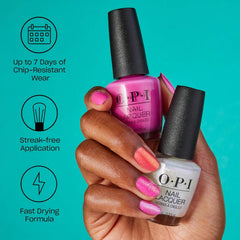 Oja OPI Nail Lacquer Nude Shades – Oja cu uscare rapidă, rezistentă la ciobire și de lungă durată – durează până la 7 zile – cu pensulă ProWide extra-lată