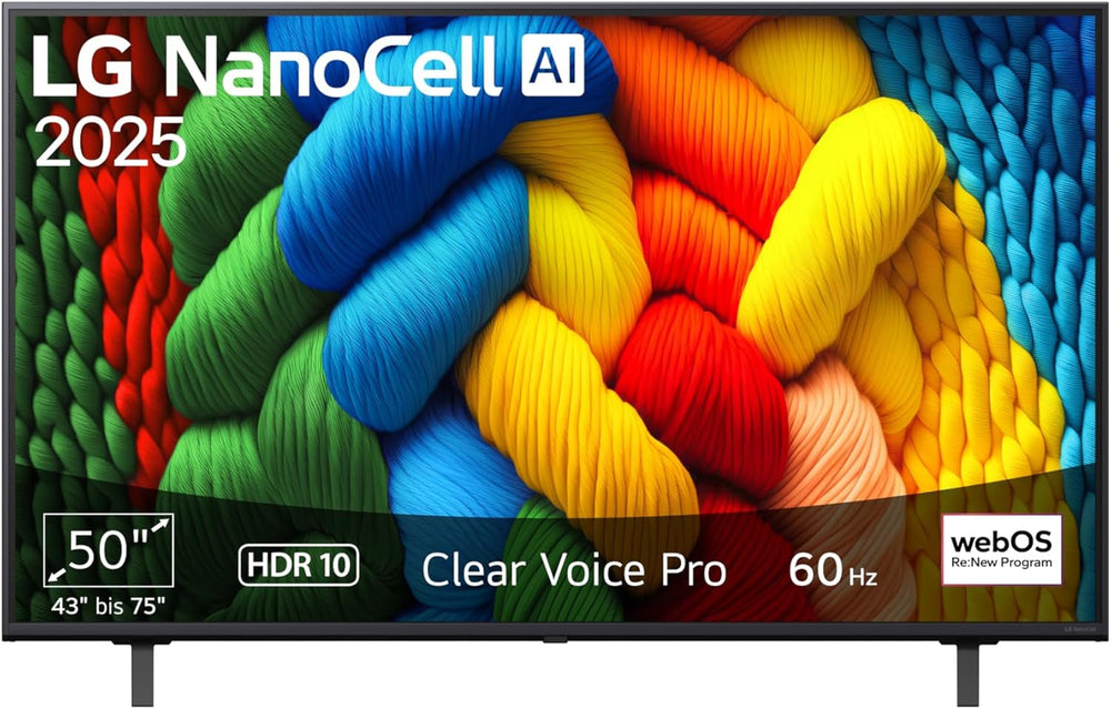 Televizor LG 50NANO80A6B, 50 inch (127 cm), 4K NanoCell AI TV (procesor α7 Gen8 4K AI, webOS 25, 60Hz) [Anul modelului 2025]