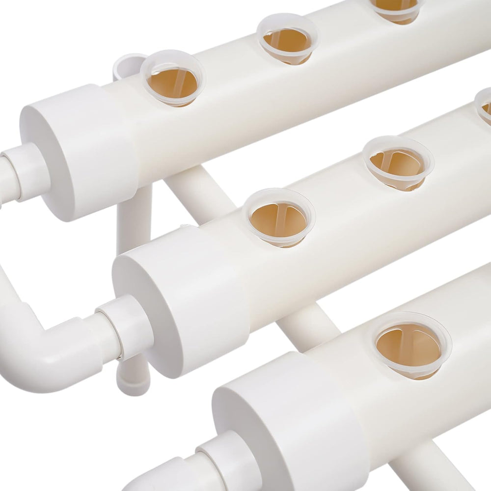 Kit di coltivazione idroponica a 1 strato con 54 fioriere, sistemi di coltivazione di piante fuori suolo in PVC con pompa dell'acqua, kit di coltivazione idroponica per la coltivazione di frutta e verdura su balconi, giardini, cortili e cortili