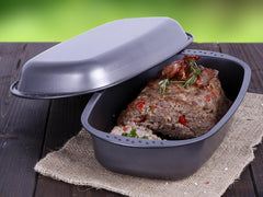 Chg 9942-04 Bratenform Mit Deckel, Antihaftbeschichte, Antracite-Metallico, 37 X 20 X 7 Cm Stampi e teglie da forno Naty Shop