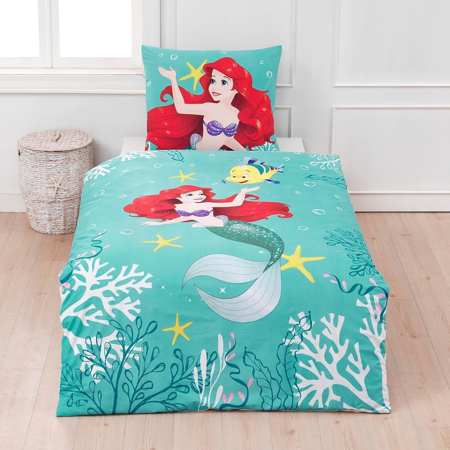 Arielle Meerjungfrau Bettbezug Bettbezug 135X200 80X80 Baumwolle · Kinderbettwäsche Für Mädchen Disney Prinzessin Sirena · 2 Teilig Naty Shop