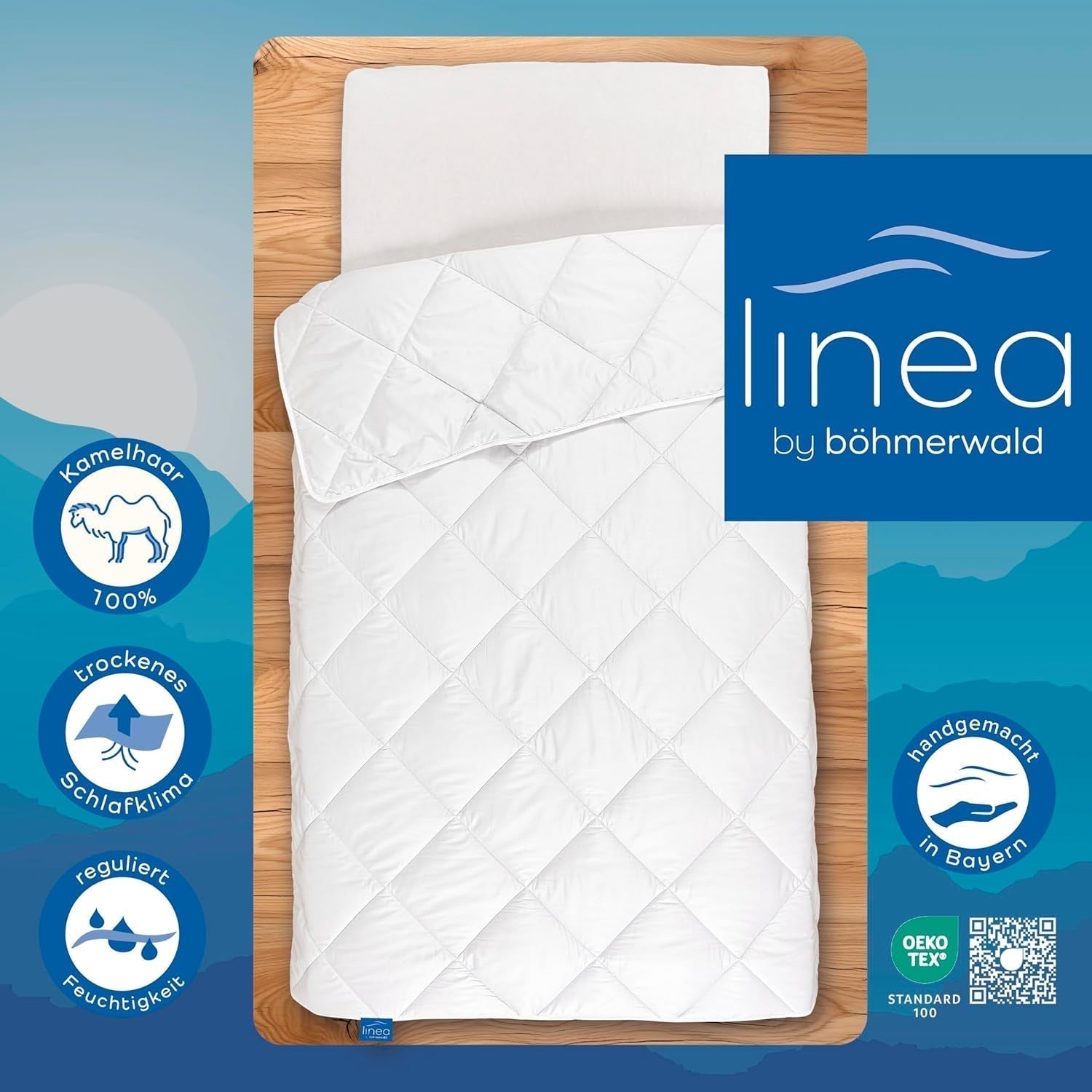 Trapunta esclusiva, cammello, bianco, 135 X 200 cm Trapunte e trapunte Naty Shop