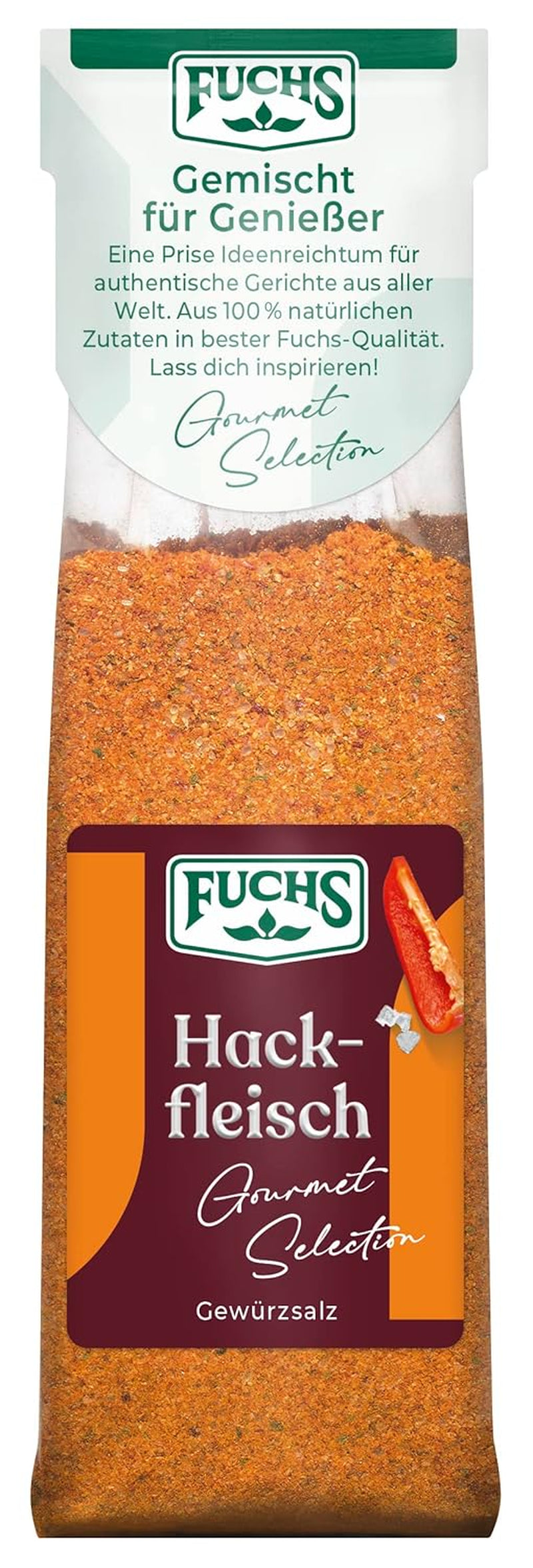 Fuchs Gourmet Selection Klassisch/Heimisch – Bratkartoffel Gewürzsalz, nachfüllbares Kartoffel Gewürz, Salz zum Würzen von Brat- & Ofenkartoffeln, Pommes Frites & Co, vegan, 70 g
