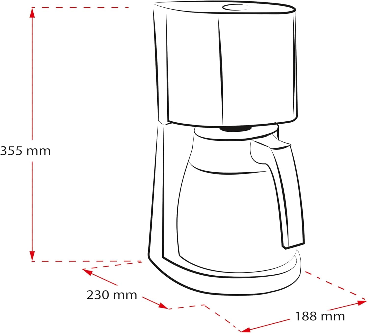 Melitta Enjoy Top Therm – Espressor cu filtru și carafă termică din oțel inoxidabil, pentru până la 10 cești de cafea, negru/oțel inoxidabil