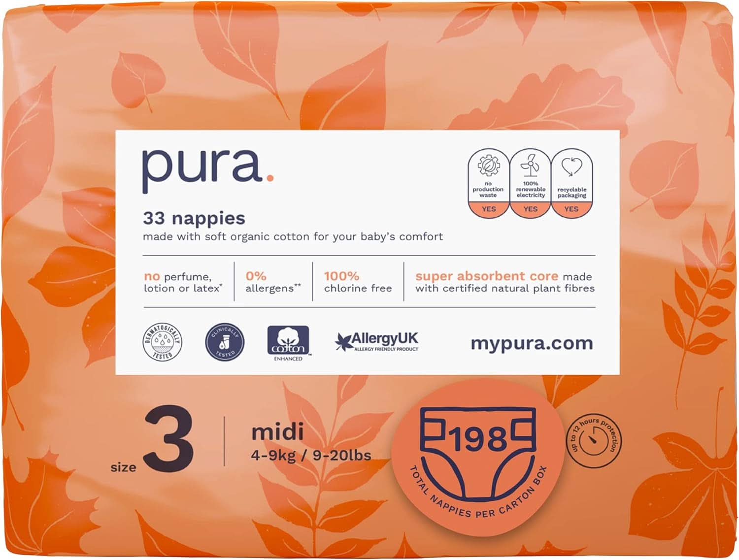 Scutece eco, EU Ecolabel, piele sensibilă, bumbac, hipoalergenic Mama si Copilul Naty Shop 3 (198 buc)