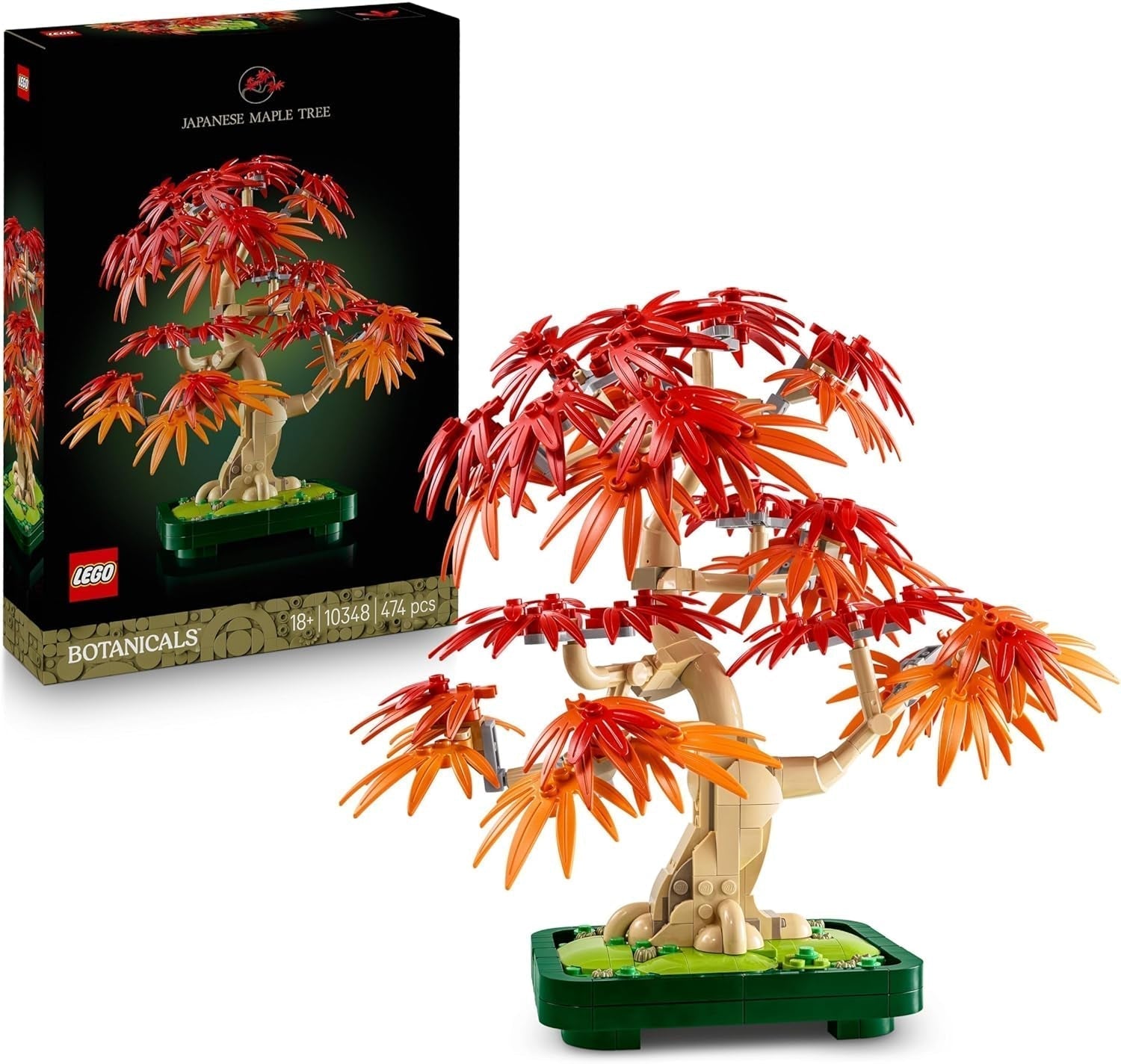 LEGO Botanicals Acero rosso giapponese - Albero bonsai - Kit di piante artificiali con foglie rosse e arancioni, più ciotola - Decorazioni per la casa - Idea regalo per adulti - 10348 Set da costruzione Besuche den LEGO-Store Titolo predefinito