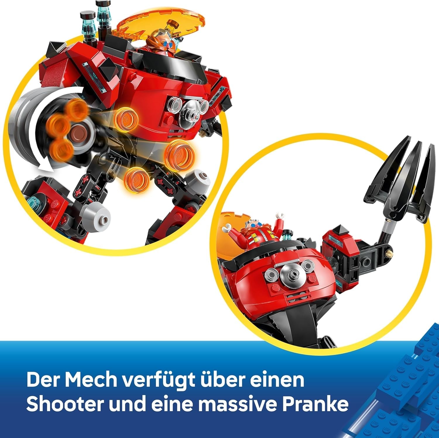 LEGO Sonic the Hedgehog Knuckles vs. Dr. Eggmans Egg Crusher Mech - Kreatives Spielzeug mit 2 Minifiguren, Ringe & Chaos Emeralds - Gamer Geschenk Jungen & Mädchen ab 8 Jahren - 77005
