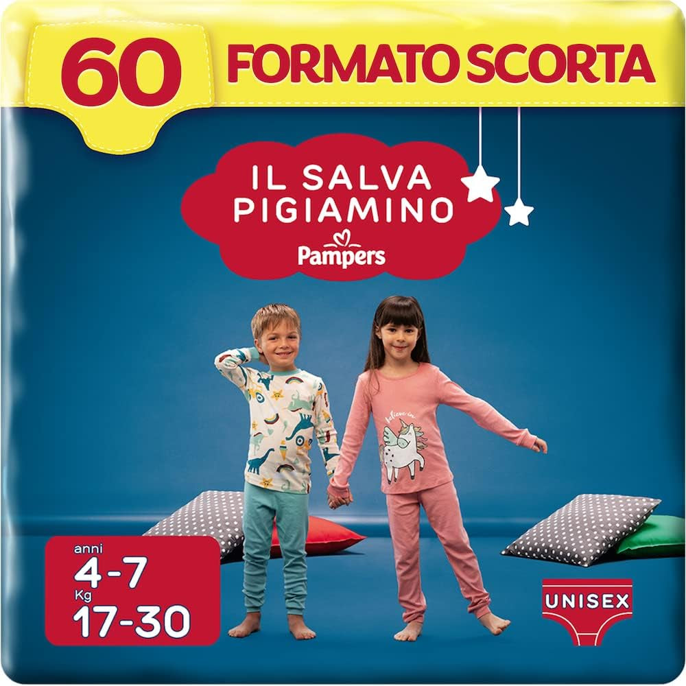 Pampers Il Salvapamino 4-7 anni, confezione sfusa, 60 pannolini, taglia S/M (17-30 kg)