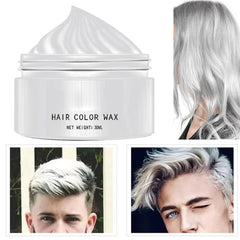 Vopsea de păr albă naturală, Vopsea de ceară de păr albă, Vopsea de păr naturală unisex albă, Vopsea de păr albă, Ceară de păr pentru petrecere Cosplay Halloween, Vopsea de păr Ceară de păr pentru petrecere, 30ML Vopsea pentru par Naty Shop