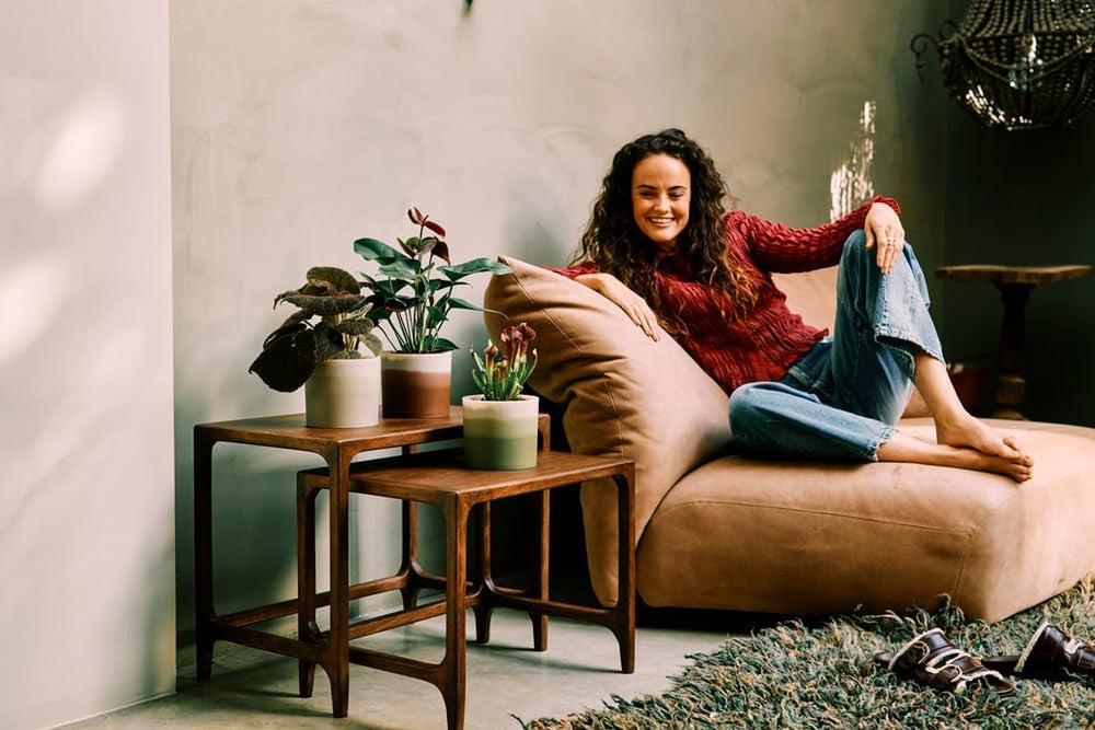 Ghiveci rotund elho Colour Gradient 18cm - Ghiveci de flori de interior - 100% plastic reciclat - Ø 18,2 x H 16,8 - Bej/Bej Gresie