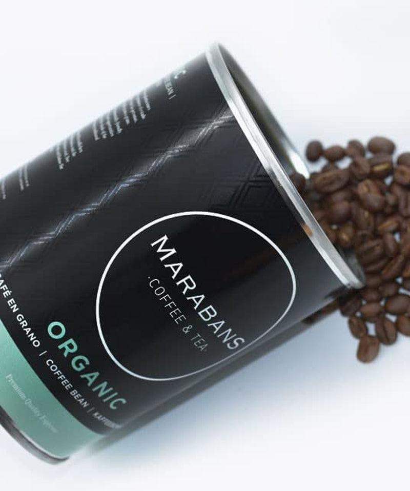 Boabe de cafea organice Marabans. Cutie de 250 g. ORIGINE: Honduras. Cafea 100% prăjită natural.