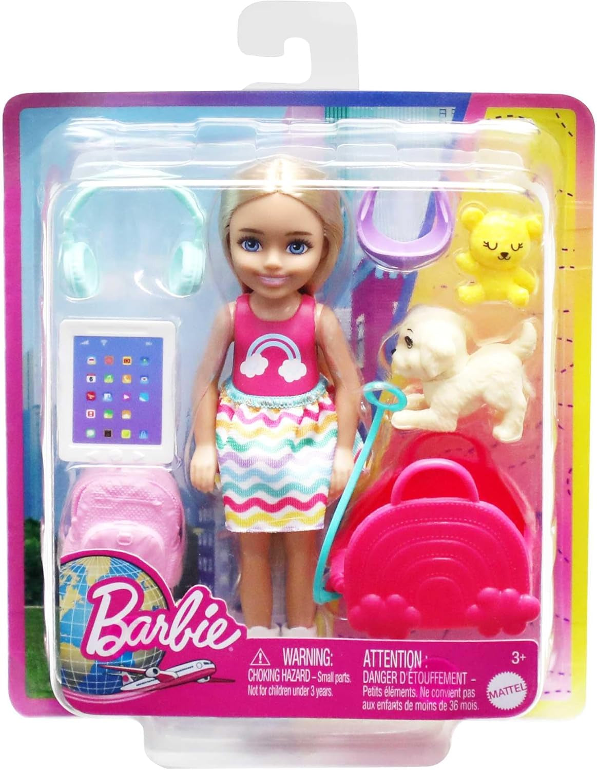 Barbie Toy Chelsea Doll e accessori Set da viaggio per cani 6 pezzi incluso supporto per cane HJY17 Bambole Naty Shop