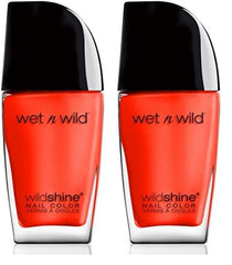 Wild Shine Nail Color Smalto per unghie senza formaldeide, toluene e ftalati, formula ad asciugatura rapida a lunga durata, Heatwave (confezione da 2)