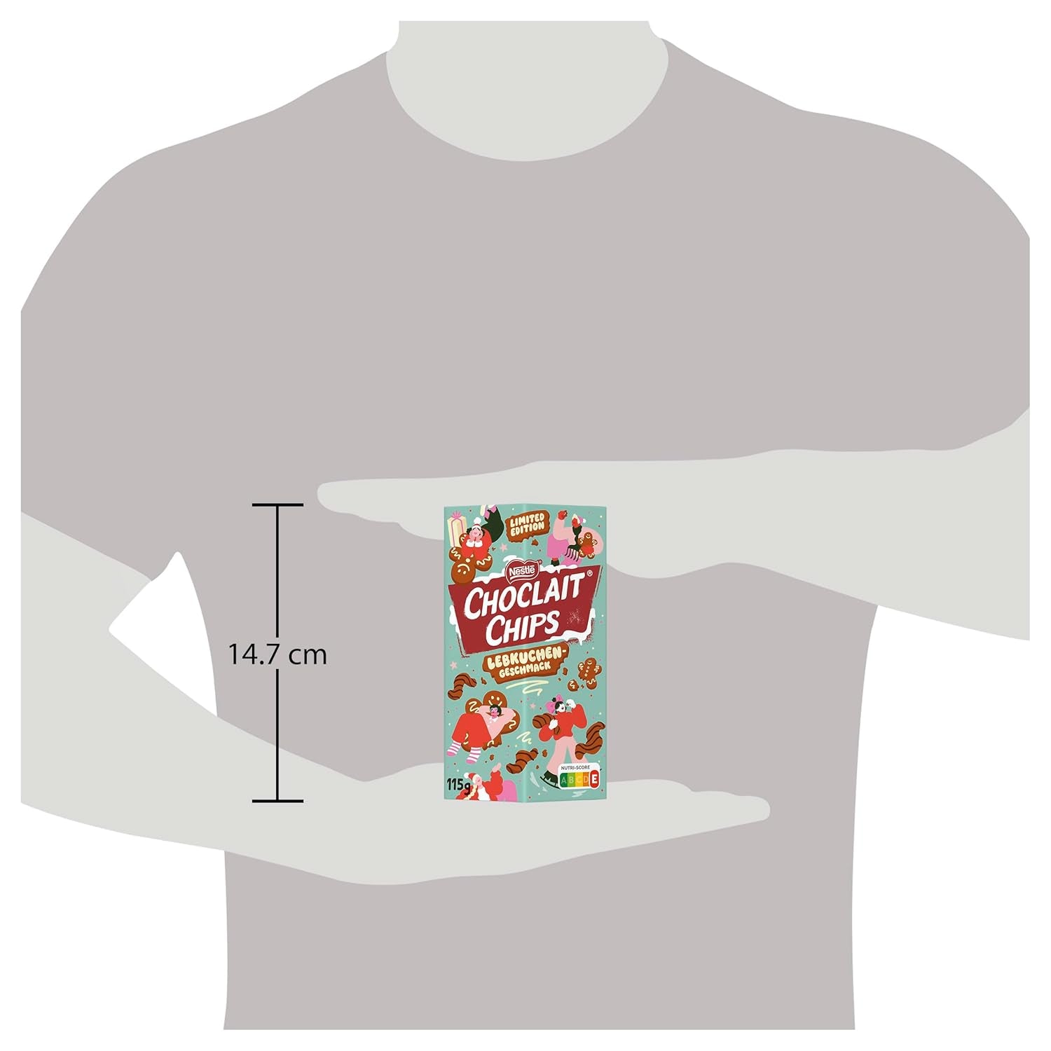 Nestlé Gingerbread, uno snack delizioso e croccante al gusto di pan di zenzero, ricoperto di cioccolato al latte e rifinito con strisce decorative di cioccolato fondente, confezione da 4 (1 x 115g)