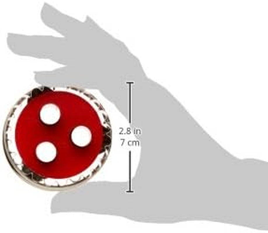 Städter 966339 formă mare de biscuiți Linzer cu ejector, 3 găuri, oțel inoxidabil, argintiu/roșu, 6,5 x 6,5 x 4 cm