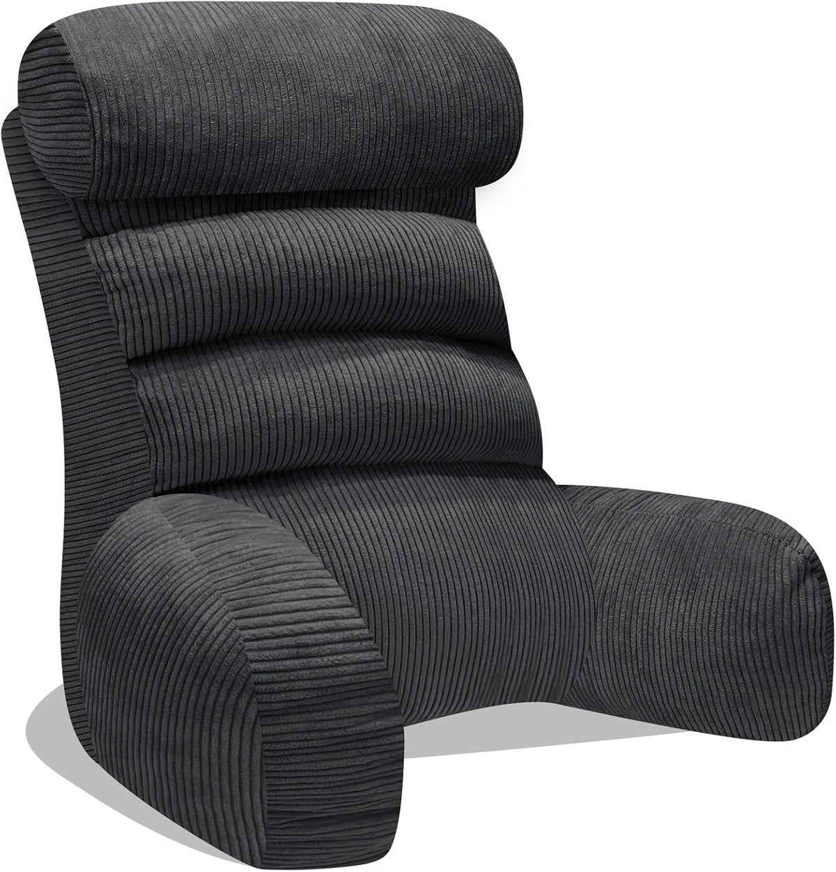 Pernă de citit pentru pat și canapea, pernă de spate pentru pat, pernă de citit cu spătar pentru adulți, confortabilă pentru a sta, a citi și a viziona televizorul pe podea sau pe canapea (Gri închis, 65 * 30cm)