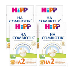 HiPP HA 2 Combiotik (4 x 600 g) - Formula di follow-up dopo 6 mesi, con colture naturali di acido lattico, preziose fibre alimentari (GOS), Omega-3, proteine ​​idrolizzate per sistemi immunitari sensibili