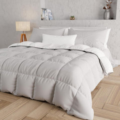 PETTI Artigiani Italiani - Cuvertură de iarnă pentru pat dublu, maxi, monocoloră, față-verso, alb, gri, 100% Made in Italy Plapumi si pilote Naty Shop