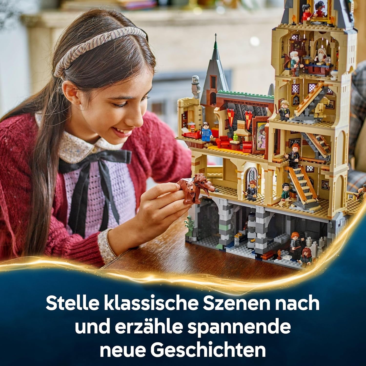 LEGO Harry Potter Schloss Hogwarts: Der Hauptturm - Spielzeug mit fliegendem Schlüssel, Zauberschachzimmer, 12 Minifiguren - Geschenk für Jungen, Mädchen & Erwachsene Fans ab 10 Jahren - 76454