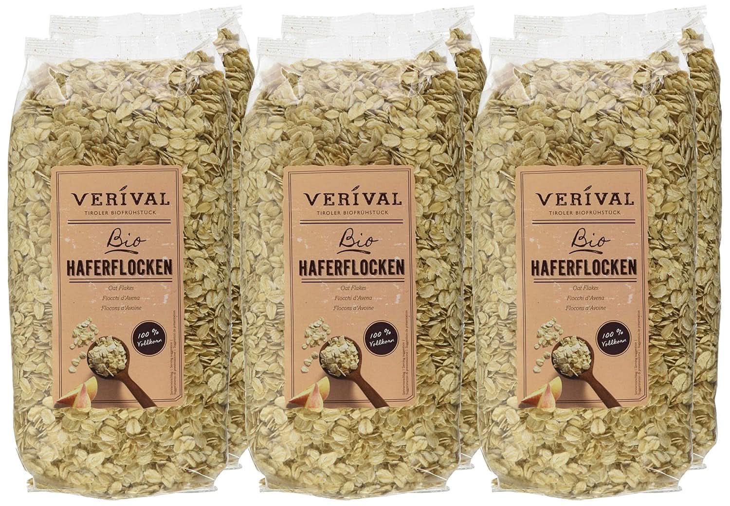 Farina D'avena Verival - Biologica, confezione da 6 x 500 grammi Cereale Naty Shop