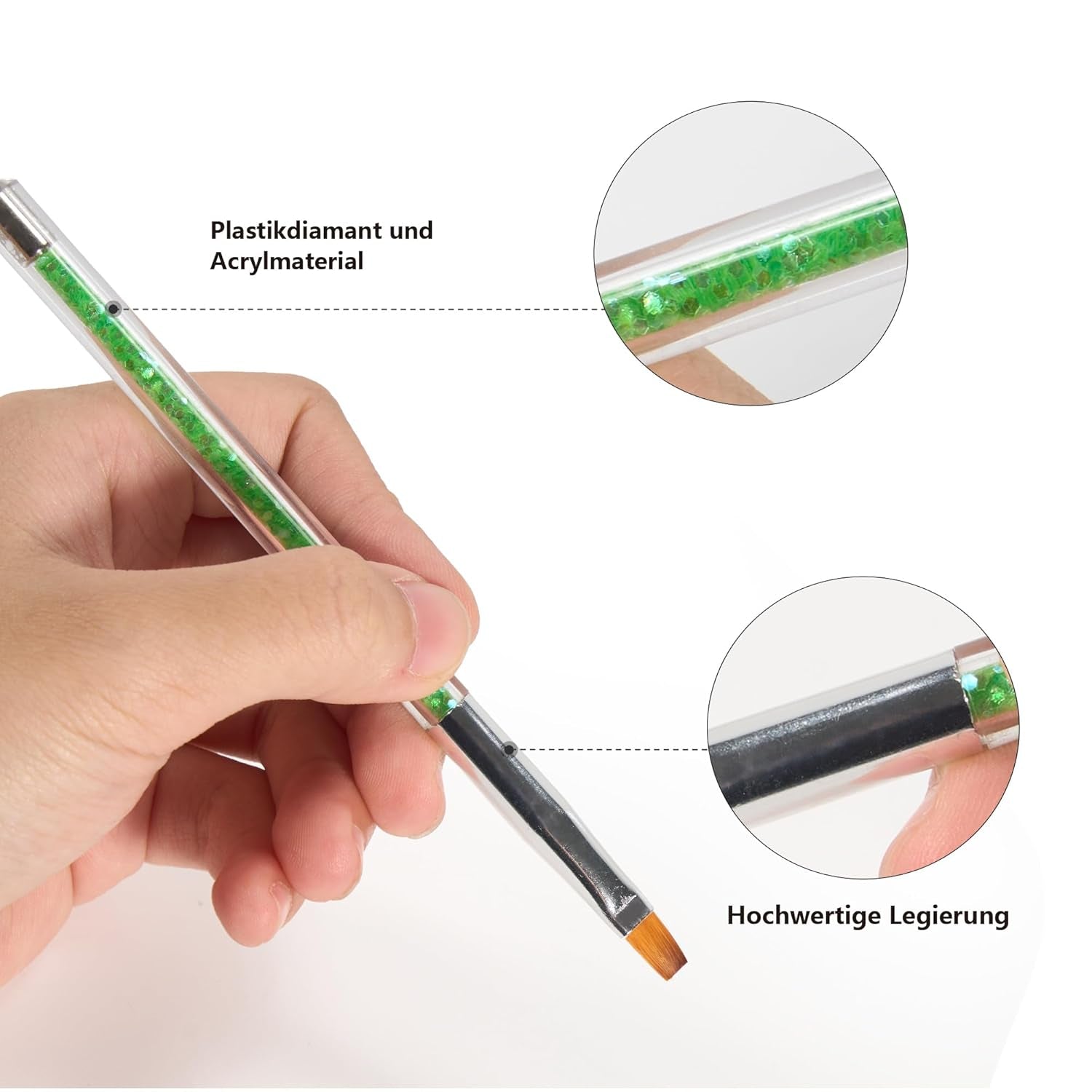 8 Stück Nagel Pinsel, Nagelkunstpinsel Pinsel Set, Pinsel Für Nägel Mit Doppelkopf Nail Art Pinsel Set Dotting Pen Und Gel Brush for Nails Präzise Pinsel Für Nageldesign Und Verzierungen