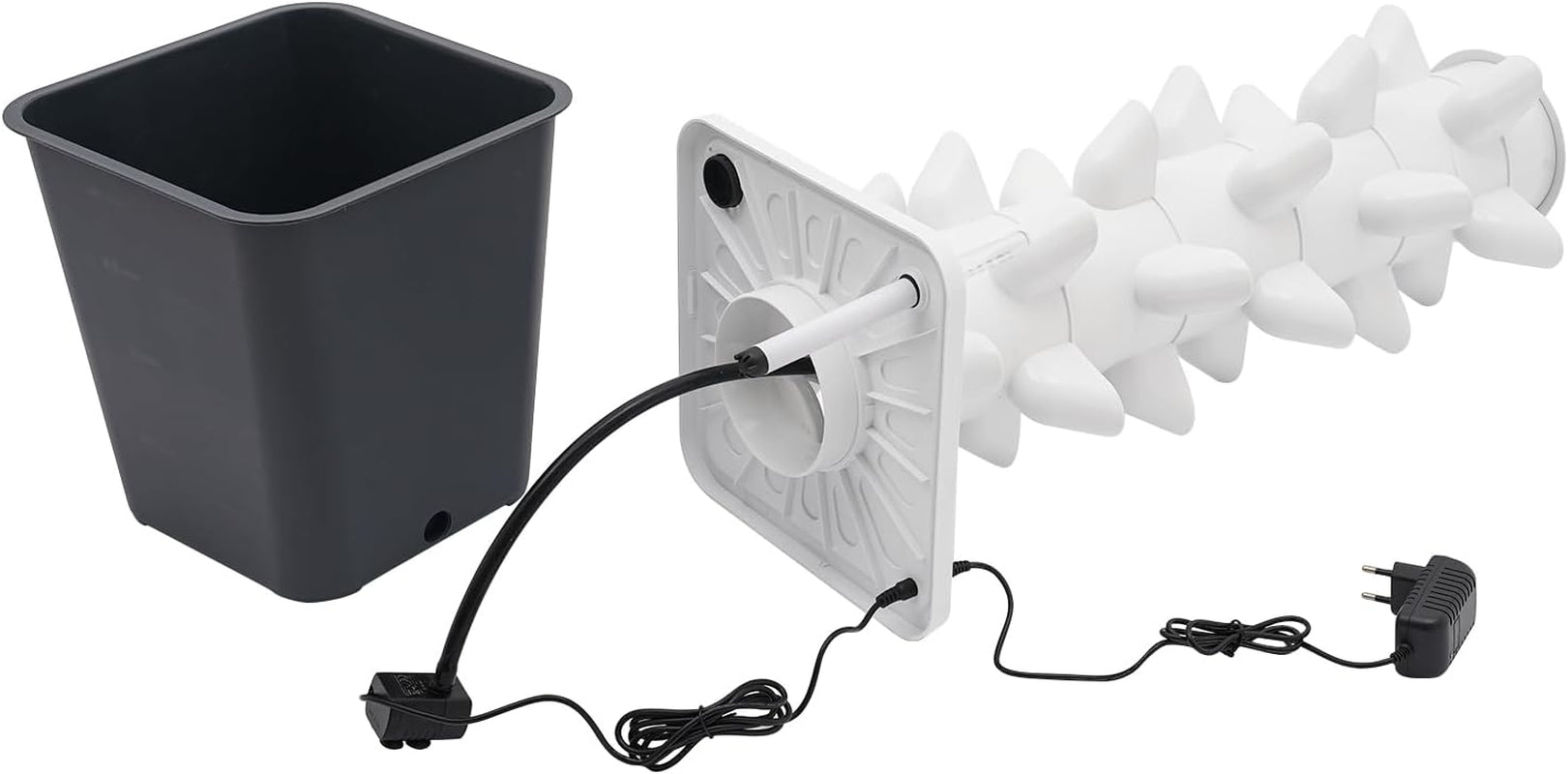 Torre idroponica da 30 capsule, sistema di coltivazione idroponica da giardino, kit di coltivazione idroponica verticale a 6 livelli, torre aeroponica con pompa di idratazione, adattatore e letto di semina (Grigio)