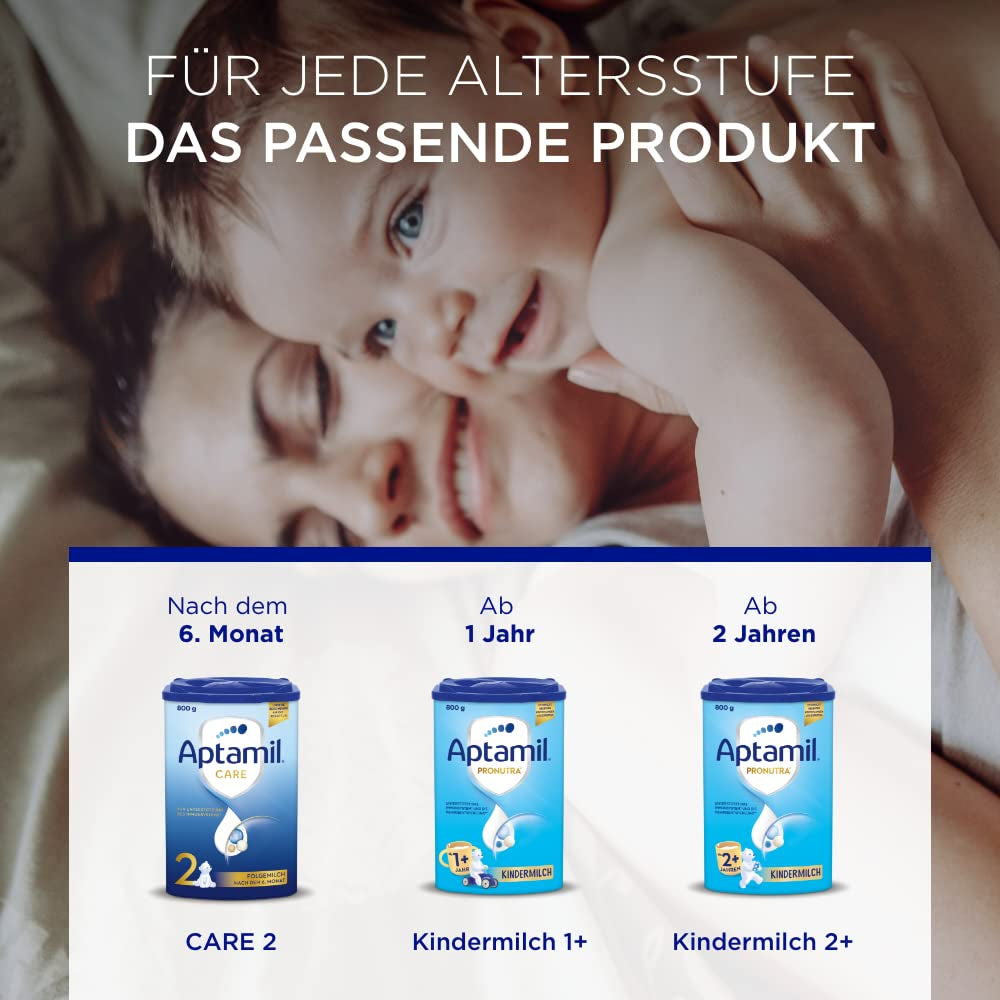 Aptamil Care 2 - Latte di proseguimento dopo 6 mesi, con Omega 3 e 6, DHA e ARA, senza olio di palma, alimenti per l'infanzia, latte in polvere, 1 x 800 g (confezione da 6)