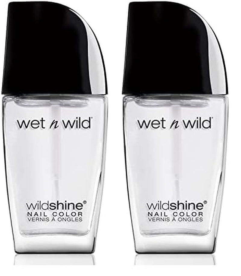 Smalto per unghie Wet n Wild Wild Shine, senza formaldeide, toluene e ftalati, formula ad asciugatura rapida a lunga durata, rosa solletico (confezione da 2)