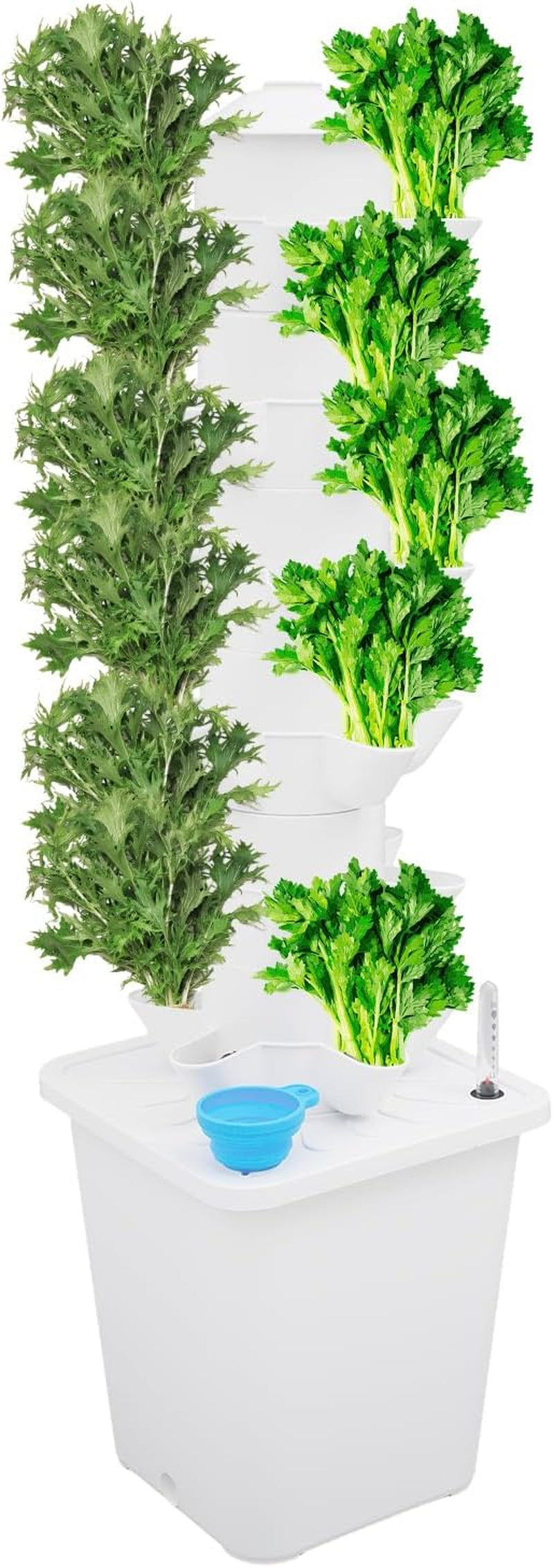 Torre idroponica da 30 capsule, sistema di coltivazione idroponica per giardino, kit di coltivazione aeroponica con serbatoio acqua da 10 litri e pompa di idratazione, kit di coltivazione aeroponica verticale per erbe, frutta, verdura