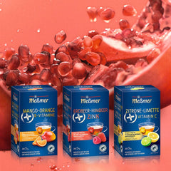 Ceai Meßmer plus | Mango-portocală + vitamine B | 20 pliculețe de ceai | Fără gluten | Fără lactoză | Vegan