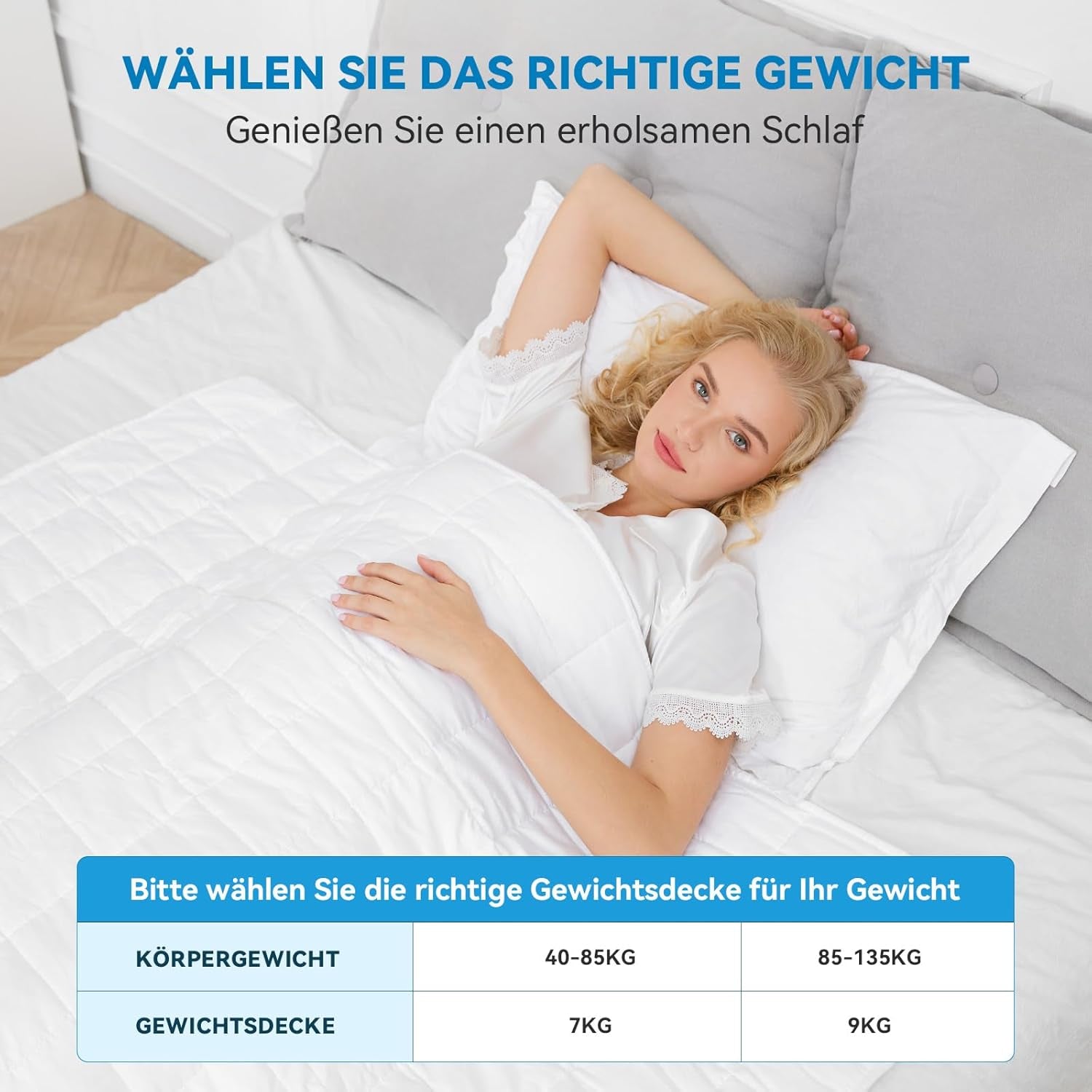Coperta ponderata 7Kg 135X200Cm, coperta ponderata in cotone 100%, coperta ponderata per adulti per sonno profondo, coperta pesante, coperta per terapia antistress, coperta relax Letti e coperte Besuche den Autsel-Store
