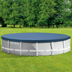 Copertura per piscina rotonda Intex 28031 - Copertura per piscina - Ø 366 cm - Per piscine con telaio in metallo e prismatizzato, Blu scuro