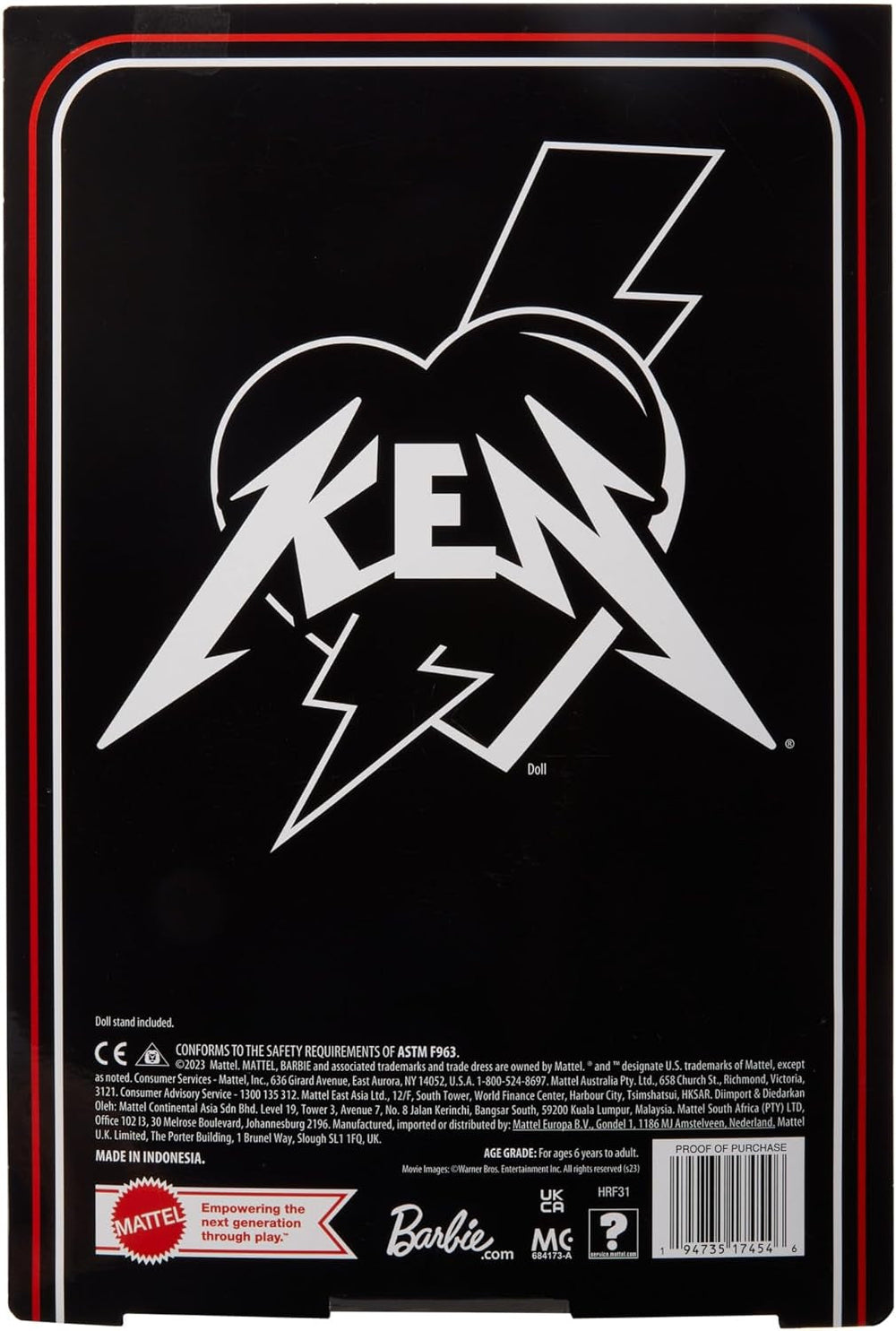 Barbie il film, bambola Ken da collezione con soprabito in pelliccia sintetica e gilet con frange nere e bandana, bambole HRF31 Naty Shop