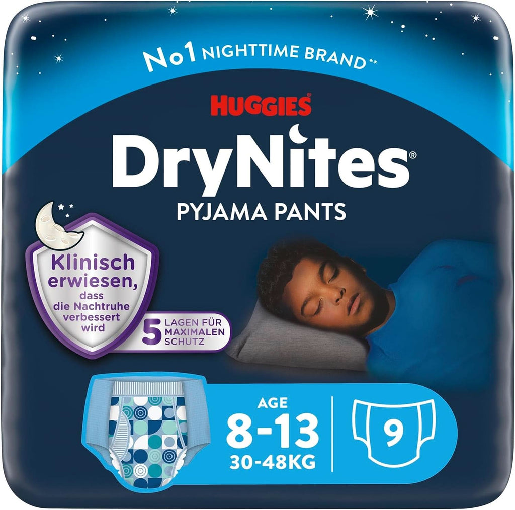 Huggies Drynites Scutece de noapte foarte absorbante, pentru băieți 8-13 ani (30-48 kg), 9 buc Mama si Copilul Naty Shop