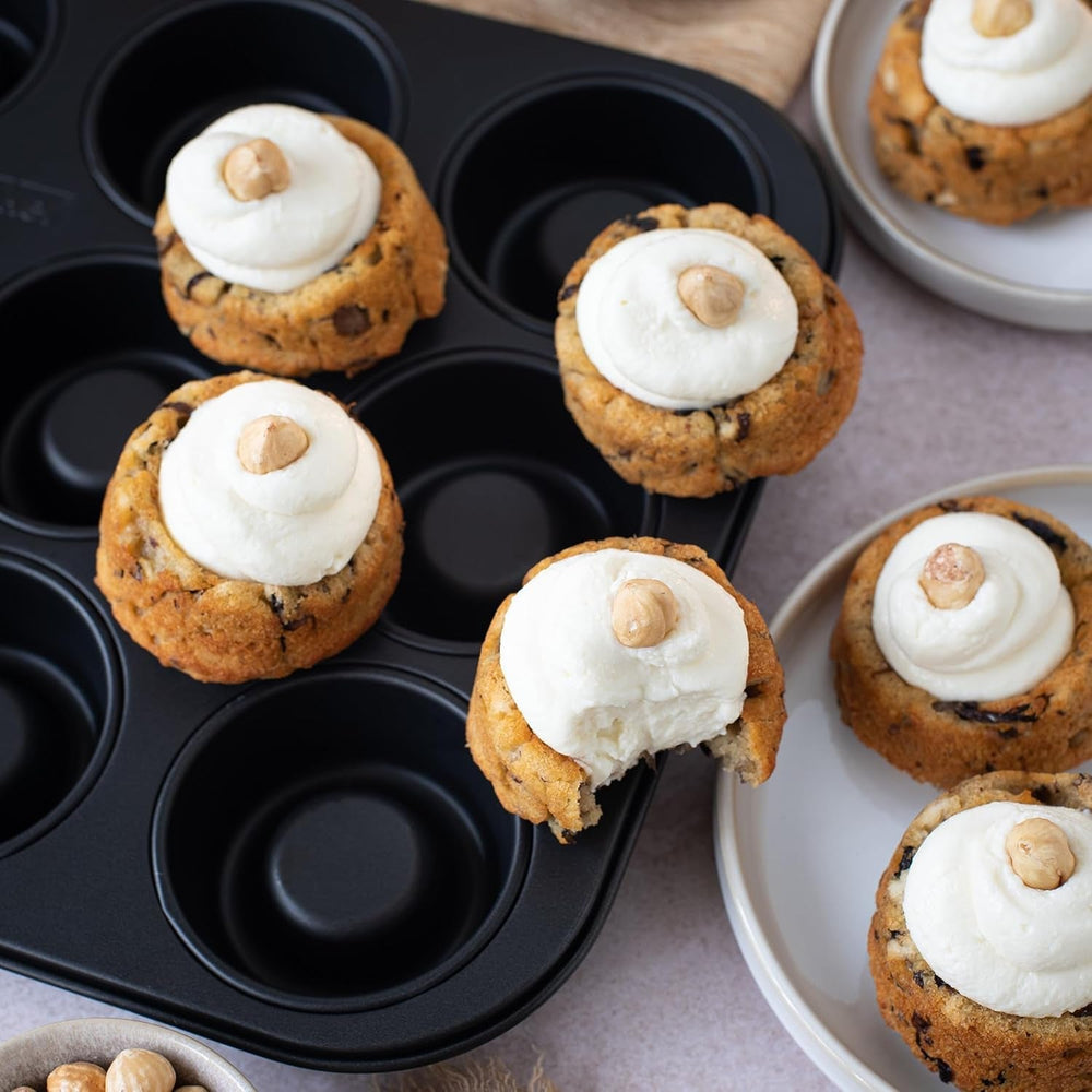 Zenker Cup-Cake-Backblech 12Er Set – Premium Antihaftbeschichtung, Für Perfekte Cupcakes, 385X265X30Mm, Hitzebeständig Bis 230°C Stampi e vassoi per cuocere Naty Shop