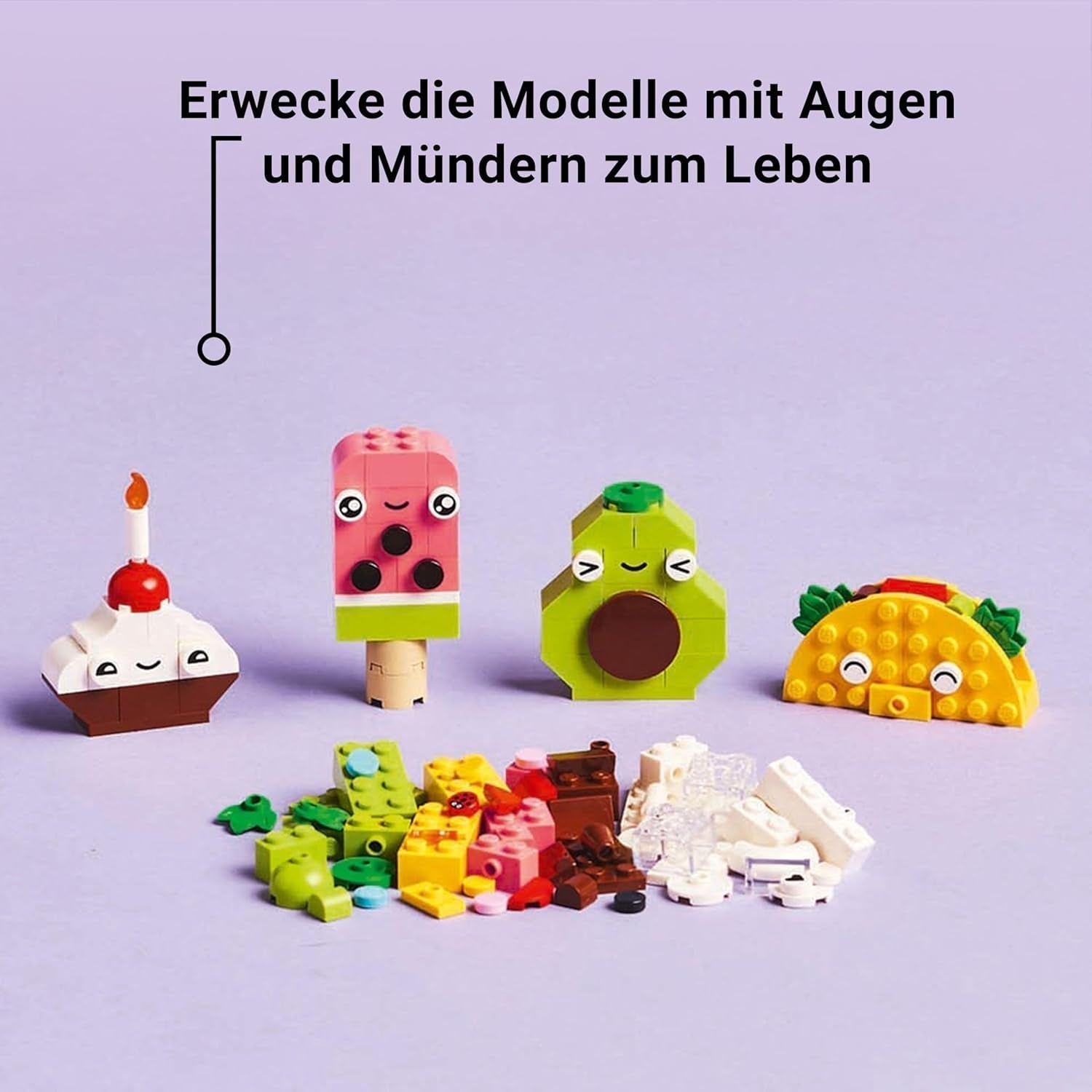 Divertimento creativo per costruire uno snack LEGO Classic, giocattolo alimentare per giochi di ruolo fantasiosi, set da costruzione per ragazzi e ragazze di 4 anni, cupcake, avocado, ghiacciolo e taco 11039 Set da costruzione Besuche den LEGO-Store