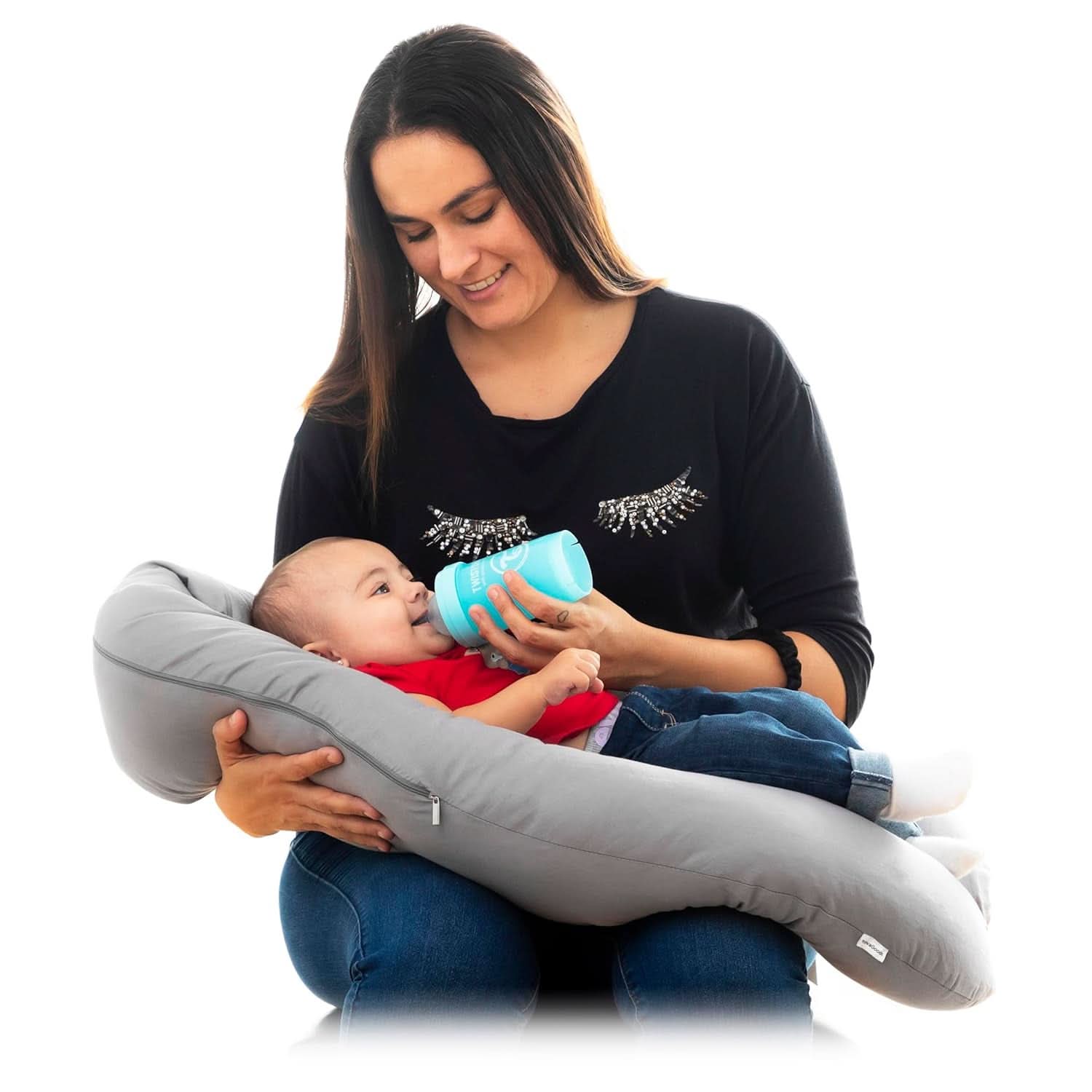 Innovagoods - Cuscino allattamento multifunzionale, Design ergonomico per il relax di mamma e bambino, Regolabile in diverse posizioni, Lavabile, Colorato, Polycotone Accessori Alimentazione e Allattamento Baby Naty Shop