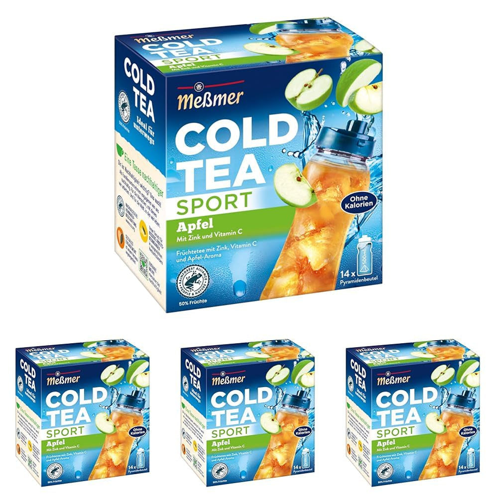 Meßmer Cold Tea Trinkpause Zmeură | Ceai de fructe, aromatizat natural, cu gust de zmeură | Ediție limitată | Pentru infuzie rece | 14 pliculețe piramidale