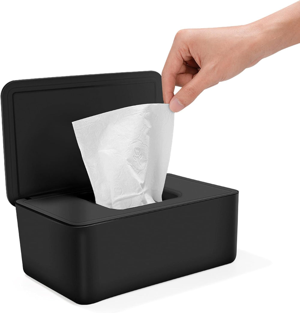 Scatola per salviette umidificate con coperchio, Scatola per salviette umidificate, Dispenser per salviette umidificate per bambini, Scatola portaoggetti impermeabile e sigillata, Dispenser per salviette umidificate per bagno, cucina, Bianco